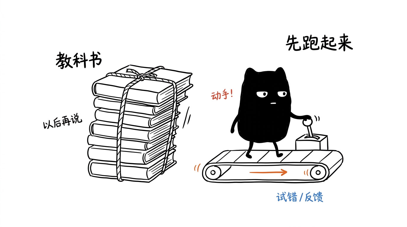 小黑插图：不等学会，先跑起来